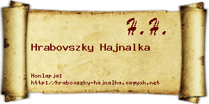 Hrabovszky Hajnalka névjegykártya