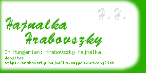 hajnalka hrabovszky business card